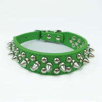 HKM-2422077 Round Studded Leather Dog Collar for Small to Medium Dogs - Willow Nail Design