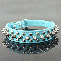HKM-2422077 Round Studded Leather Dog Collar for Small to Medium Dogs - Willow Nail Design