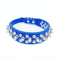 HKM-2422077 Round Studded Leather Dog Collar for Small to Medium Dogs - Willow Nail Design