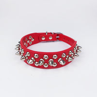 HKM-2422077 Round Studded Leather Dog Collar for Small to Medium Dogs - Willow Nail Design