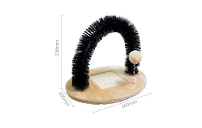 HKM-2423357 Wooden Cat Climbing Frame with Scratching Device - 400x300x360MM, Beige Brown