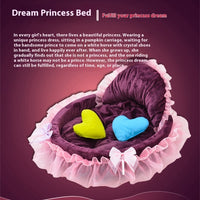 HKM-2424125 Cute Lace Princess Pet Bed for Dogs - Available in Pink, Purple, Blue, and Gray