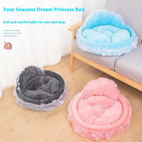 HKM-2424125 Cute Lace Princess Pet Bed for Dogs - Available in Pink, Purple, Blue, and Gray