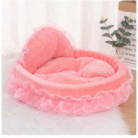 HKM-2424125 Cute Lace Princess Pet Bed for Dogs - Available in Pink, Purple, Blue, and Gray