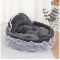 HKM-2424125 Cute Lace Princess Pet Bed for Dogs - Available in Pink, Purple, Blue, and Gray