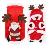 HKM-2424253 Red Flannel Santa Costume for Small Dogs, Christmas Pet Clothing, XS to XL Sizes