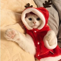 HKM-2424253 Red Flannel Santa Costume for Small Dogs, Christmas Pet Clothing, XS to XL Sizes
