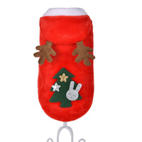 HKM-2424253 Red Flannel Santa Costume for Small Dogs, Christmas Pet Clothing, XS to XL Sizes