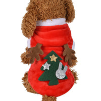 HKM-2424253 Red Flannel Santa Costume for Small Dogs, Christmas Pet Clothing, XS to XL Sizes