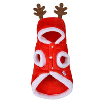 HKM-2424253 Red Flannel Santa Costume for Small Dogs, Christmas Pet Clothing, XS to XL Sizes