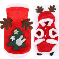 HKM-2424253 Red Flannel Santa Costume for Small Dogs, Christmas Pet Clothing, XS to XL Sizes