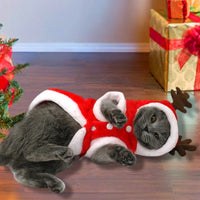 HKM-2424253 Red Flannel Santa Costume for Small Dogs, Christmas Pet Clothing, XS to XL Sizes