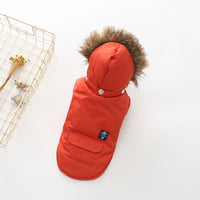 HKM-2424509 Hooded Cotton Coat for Dogs in Blue, Red, and Beige - Sizes S to XXL