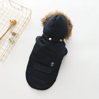 HKM-2424509 Hooded Cotton Coat for Dogs in Blue, Red, and Beige - Sizes S to XXL