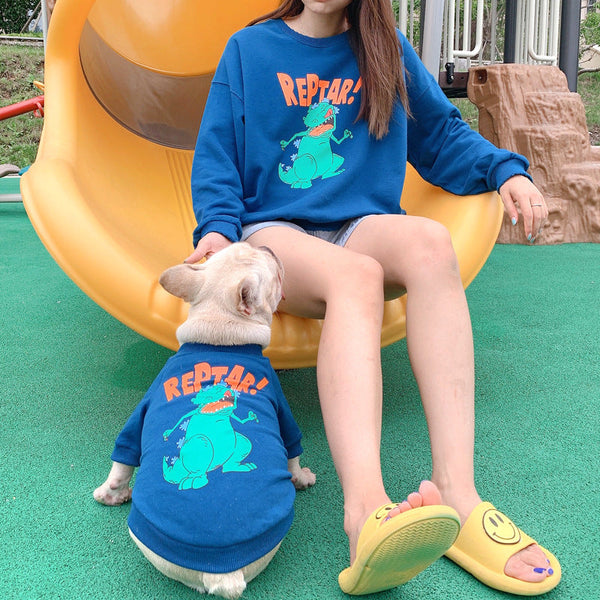 HKM-2425149 Matching Cotton Cartoon Print Pet Parent-Child Outfits in Various Colors