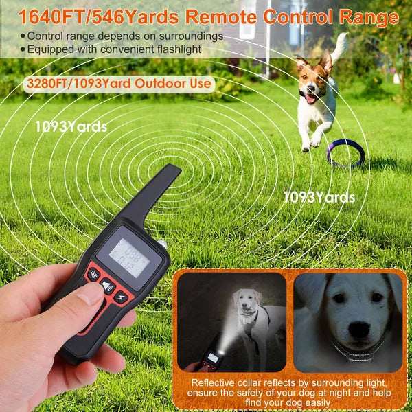 HKM-2425533 Waterproof Dog Training Collar with Beep, Vibration, and Electric Shock Features
