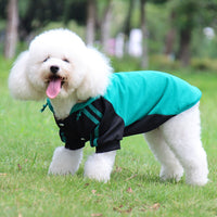 HKM-2426429 Striped Dog Hooded Sweater for Autumn and Winter in Blue, Yellow, Green, and Gray - Casual Fit, Multiple Sizes Available
