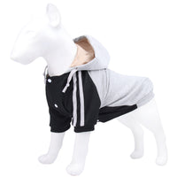 HKM-2426429 Striped Dog Hooded Sweater for Autumn and Winter in Blue, Yellow, Green, and Gray - Casual Fit, Multiple Sizes Available