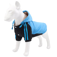 HKM-2426429 Striped Dog Hooded Sweater for Autumn and Winter in Blue, Yellow, Green, and Gray - Casual Fit, Multiple Sizes Available