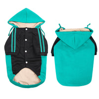 HKM-2426429 Striped Dog Hooded Sweater for Autumn and Winter in Blue, Yellow, Green, and Gray - Casual Fit, Multiple Sizes Available