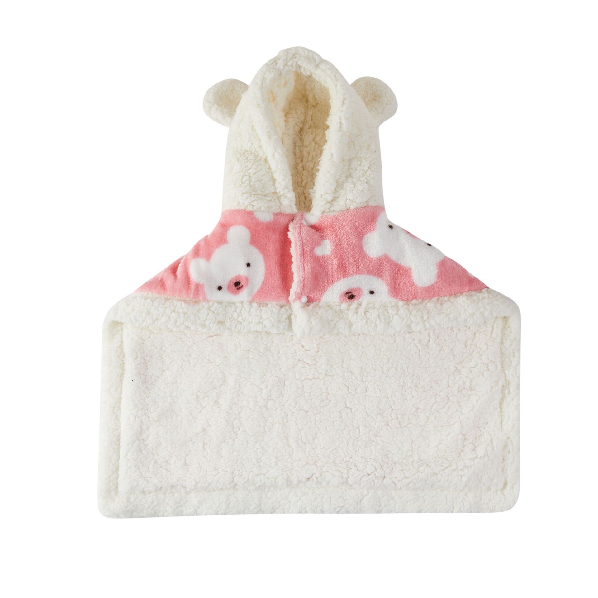 HKM-2426685 Cozy Flannel Hooded Pajamas for Pets - Warm and Thickened Sleepwear in White, Gray, Pink