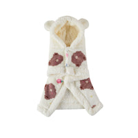 HKM-2426685 Cozy Flannel Hooded Pajamas for Pets - Warm and Thickened Sleepwear in White, Gray, Pink