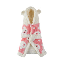 HKM-2426685 Cozy Flannel Hooded Pajamas for Pets - Warm and Thickened Sleepwear in White, Gray, Pink