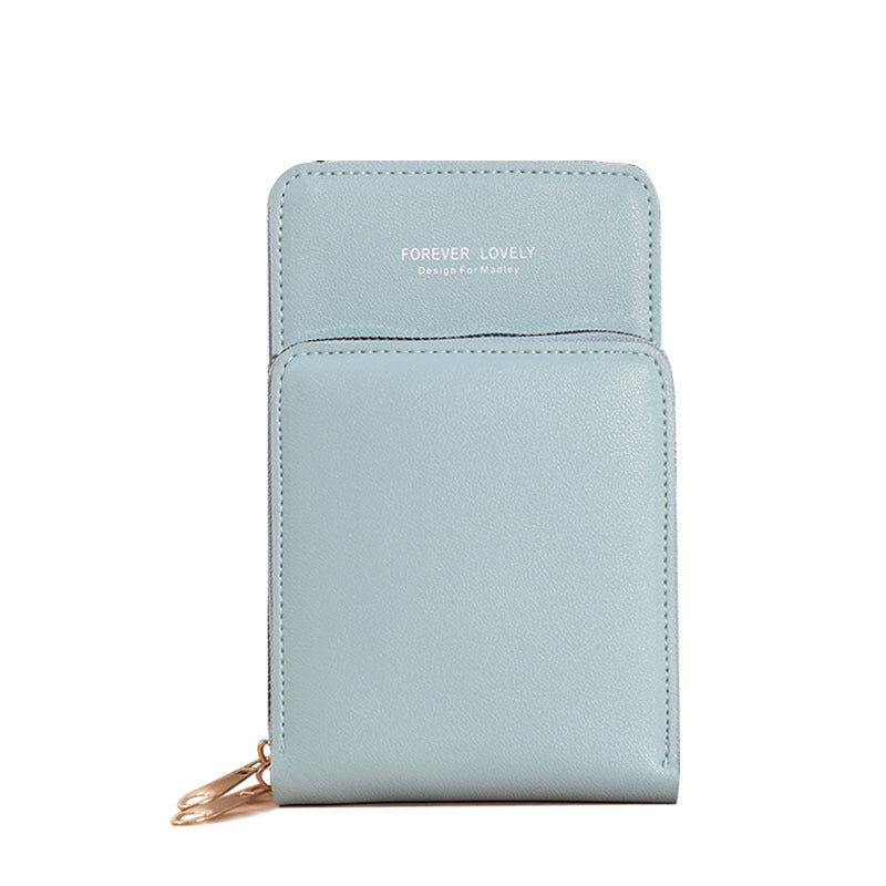 HKM-242707 Pure Color Small Diagonal Mini Wallet with Touch Screen, PU Leather, Multiple Colors Available