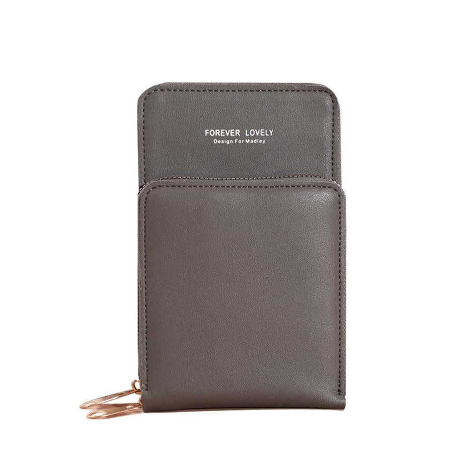 HKM-242707 Pure Color Small Diagonal Mini Wallet with Touch Screen, PU Leather, Multiple Colors Available