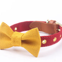 HKM-2427837 Canvas Rope Collar with Leather Stitching in Various Colors and Sizes