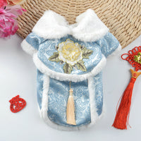 HKM-2430397 Cozy Cotton Tang Suit for Small Dogs in Sky Blue and Pink