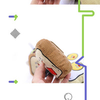 HKM-2430653 Plush Dog Toy - Striped Avocado Shape for Pets, Soft Cotton Fabric, 14x11x5 cm