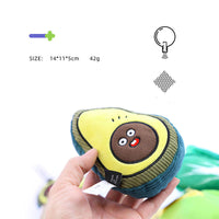 HKM-2430653 Plush Dog Toy - Striped Avocado Shape for Pets, Soft Cotton Fabric, 14x11x5 cm