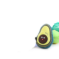 HKM-2430653 Plush Dog Toy - Striped Avocado Shape for Pets, Soft Cotton Fabric, 14x11x5 cm