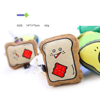 HKM-2430653 Plush Dog Toy - Striped Avocado Shape for Pets, Soft Cotton Fabric, 14x11x5 cm