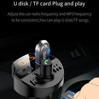 HKM-243155 Bluetooth MP3 Car Player with Noise Reduction, Dual USB Fast Charging, and Compatibility for Android/iOS