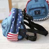 HKM-2432061 Pet Denim Schoolbag - Cartoon Style for Small Pets, Size S & L Available