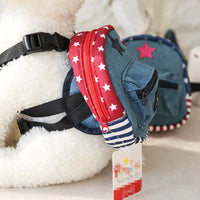 HKM-2432061 Pet Denim Schoolbag - Cartoon Style for Small Pets, Size S & L Available