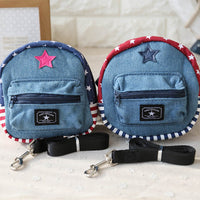 HKM-2432061 Pet Denim Schoolbag - Cartoon Style for Small Pets, Size S & L Available
