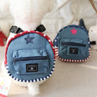 HKM-2432061 Pet Denim Schoolbag - Cartoon Style for Small Pets, Size S & L Available
