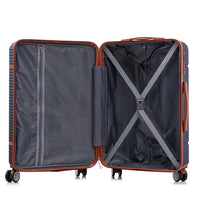 HKM-243219 Vintage Style ABS Trolley Luggage Set with Customisable Tag - 3 Pieces