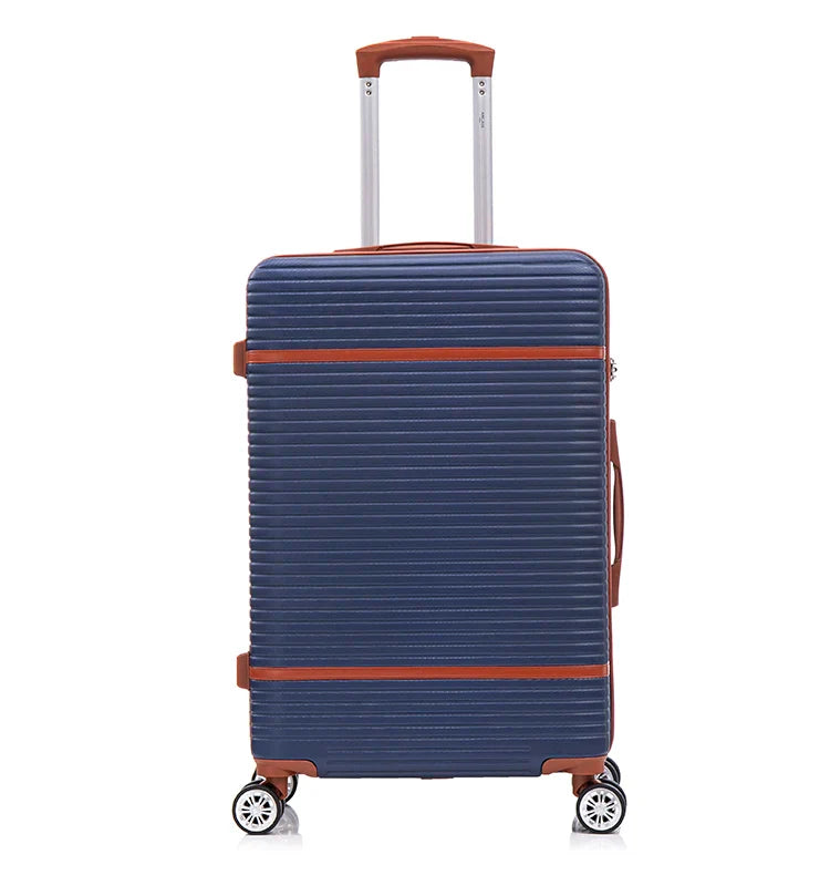 HKM-243219 Vintage Style ABS Trolley Luggage Set with Customisable Tag - 3 Pieces