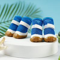 HKM-2432445 Small Dog No Foot Loss Outdoor Booties – Durable Polyester Pet Foot Covers in Various Colors and Sizes