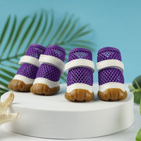 HKM-2432445 Small Dog No Foot Loss Outdoor Booties – Durable Polyester Pet Foot Covers in Various Colors and Sizes