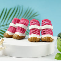 HKM-2432445 Small Dog No Foot Loss Outdoor Booties – Durable Polyester Pet Foot Covers in Various Colors and Sizes