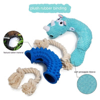 HKM-2434237 Rhinoceros and Hippo Shaped Bite-Resistant Rubber Dog Toy for Molar Health