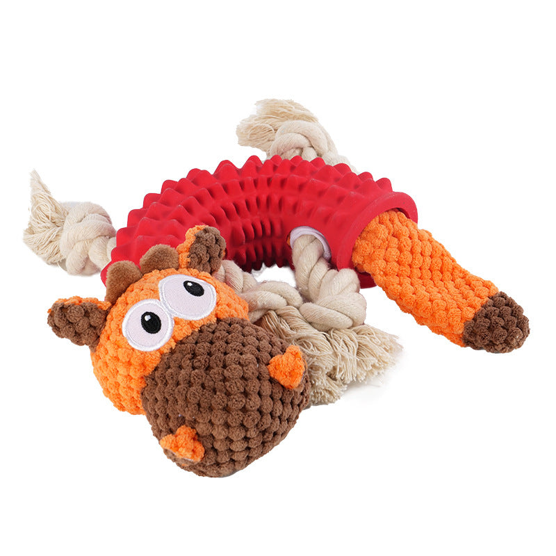 HKM-2434237 Rhinoceros and Hippo Shaped Bite-Resistant Rubber Dog Toy for Molar Health