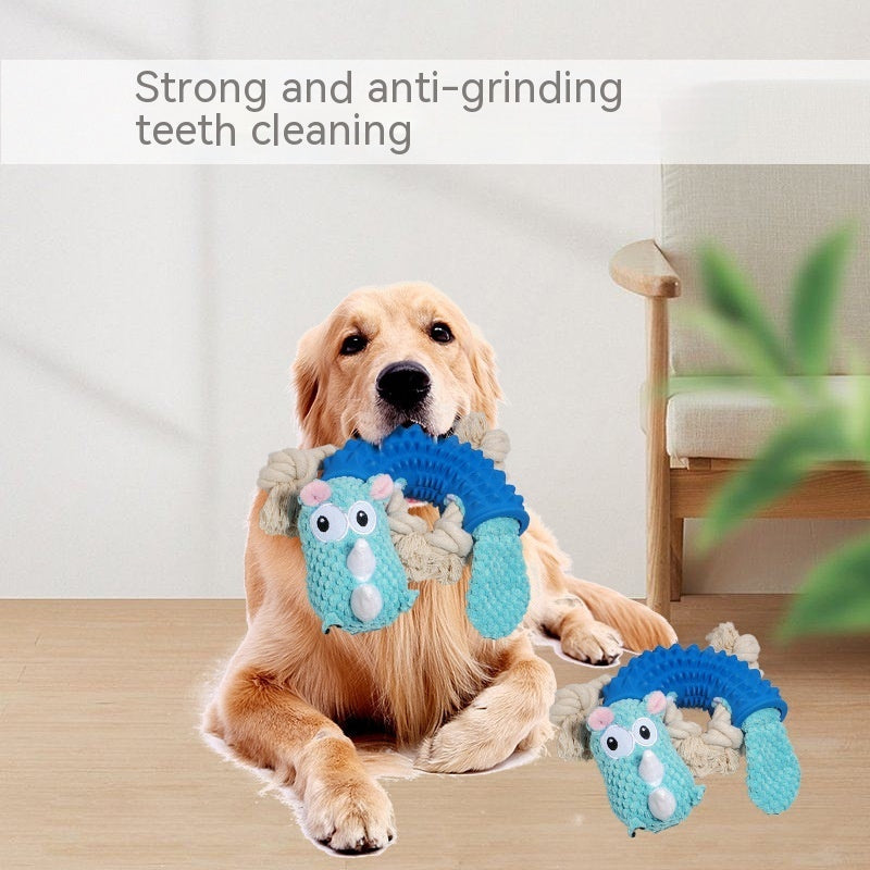 HKM-2434237 Rhinoceros and Hippo Shaped Bite-Resistant Rubber Dog Toy for Molar Health