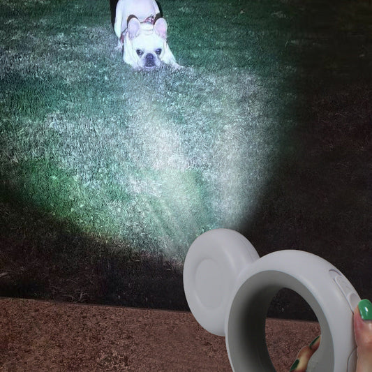 HKM-2435389 Retractable Pet Leash with LED Light and Trash Bag Holder