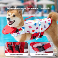 HKM-2436157 Cute Cartoon Dog Life Vest for Swimming, Durable Cloth, Various Sizes Available (XS-XXL)